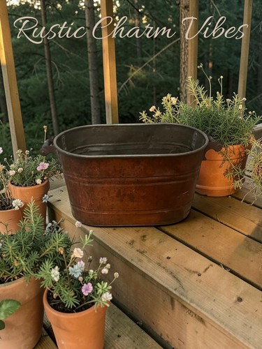 Antique copper tub wash boiler - tub,