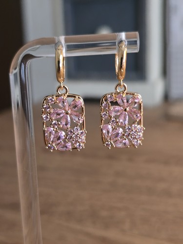 Gold and pink - pink, earrings