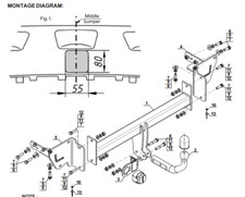Swan Neck Tow Bar For JEEP