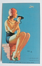 Vintage 40s Pinup Girl Picture Mutoscope Card Earl Moran "Checking out the View"