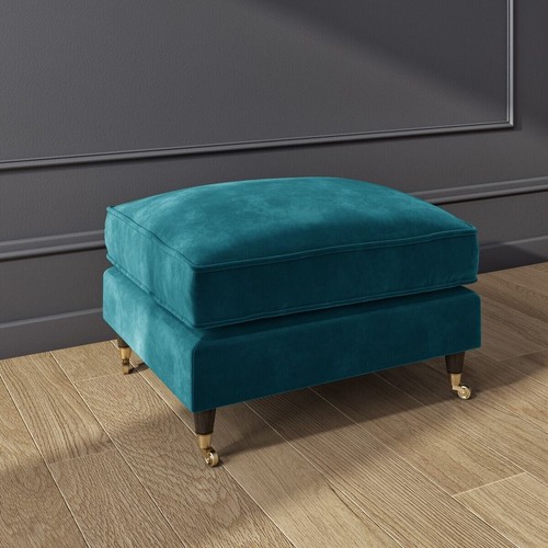 Velvet footstool ottoman - footstool,