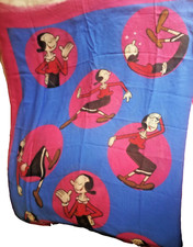 Boutique Moschino Olive Oyl blue pink cashmere mix large scarf shawl