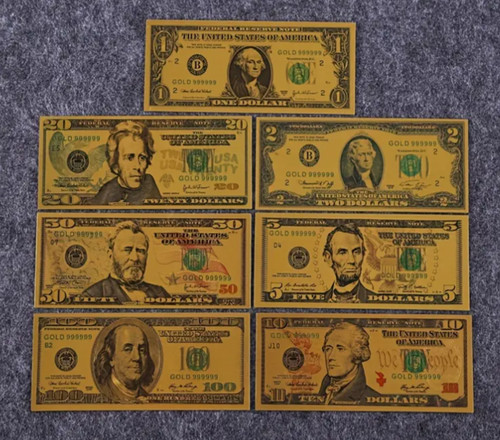 7pcs lot gold foil banknote - 7pcs/lot,