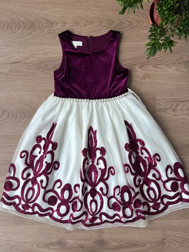 Girls burgundy velvet tulle - girls,