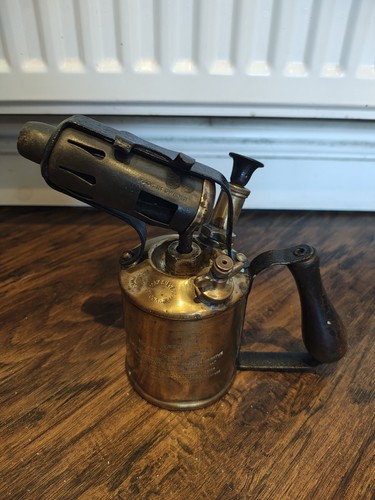 Swedish brass blow lamp torch - brass,