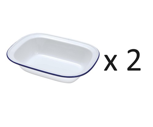 20cm white pie dish - 20cm, enamel