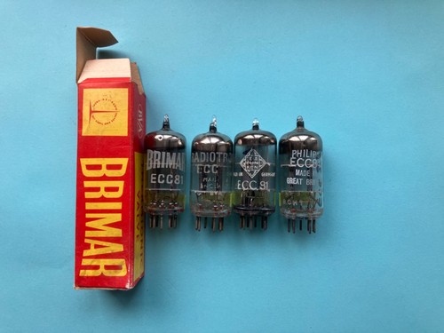 Four ecc81 12at7 valves all - four,