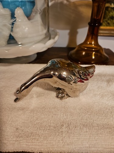 Vtg silver plated duck - silver,