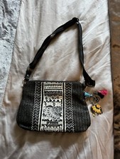 Sakroots Black And Cream Crossbody/Shoulder Bag Brand New With Elephant Charm