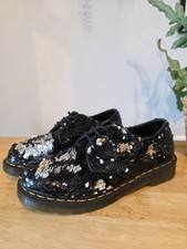 Black Silver Reversible Sequin Dr Martens 1461 Shoes Size 5 - Worn Once