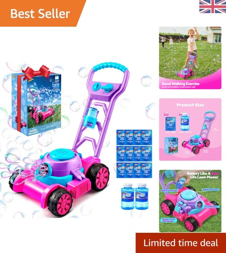Pink bubble lawn mower - mower, toy