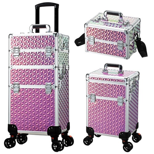 Rolling makeup train case - makeup,