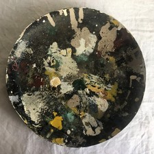 Vintage French Brass Balance Scale Plate Used as Artists Mixing Palette.