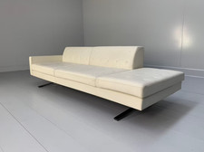 Poltrona Frau "Kennedee" 3-Seat Sofa - In Ivory "Pelle Frau" Leather