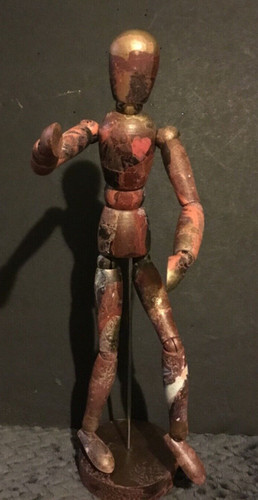 Antique wooden mannequin 19th - antique,
