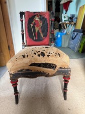 French nursing chair antique upholstery project c.1850 lacquered frame solid