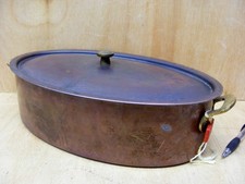 SPRING CULINOX COPPER FISH KETTLE / CASSEROLE-32cm-SWITZERLAND-STAINLESS LINING-