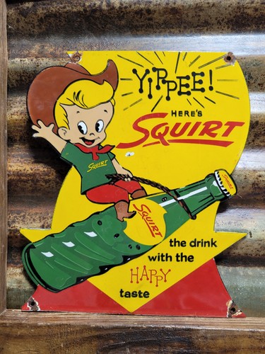Vintage squirt porcelain sign - porcelain,