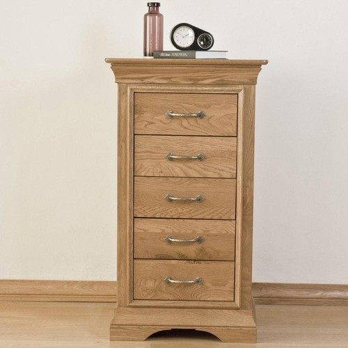 Solid oak tallboy chest - oak,