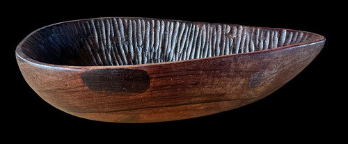 Vintage hardwood mouse dish - vintage,