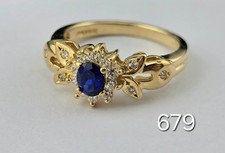 4g 14ct Yellow Gold Qvc Diamonique Halo Fancy Leaf Ring Size N 585 14k Not 9ct