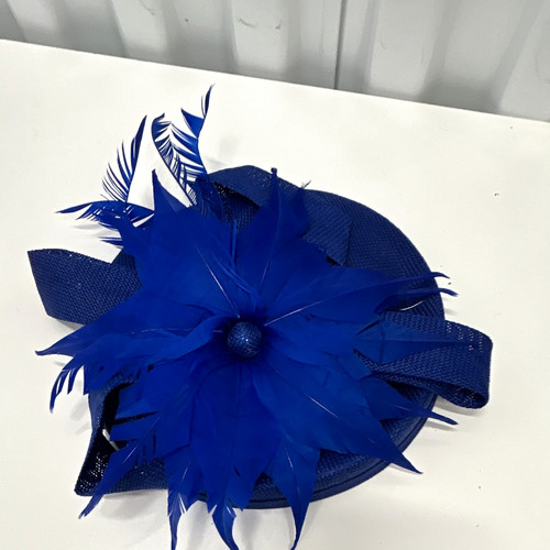 Blue mesh feather flower - feather,