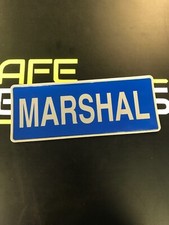 Single Reflective Badge - MARSHAL - Blue/Silver - 250mm