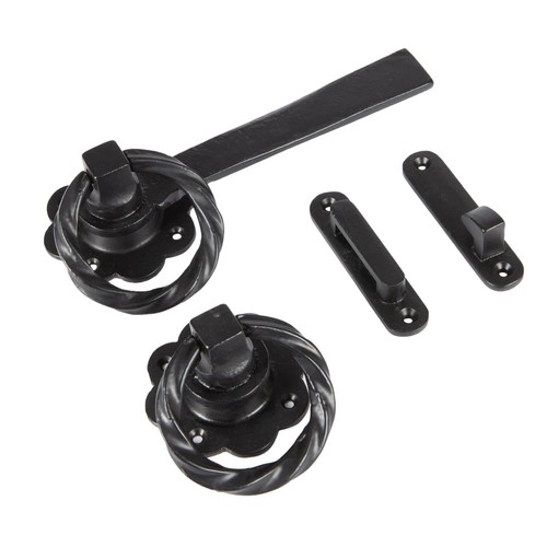 Rose ring gate latch cast - latch, iron
