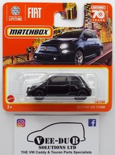 Matchbox 2019 Fiat 500 Turbo Black HLD05 2023 Mattel NEW Short Card Abarth