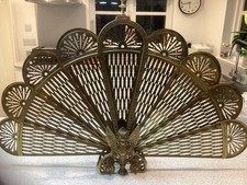 Brass Peacock Fire Guard