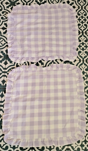 Purple lilac gingham ruffle - purple,