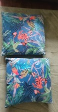 2 Large Velvet Jungle Parrot Cushions 59cm X 59cm