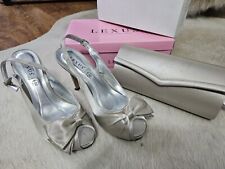 Lexus Bridal Occasion Shoes & Matching Clutch Bag Champagne Taupe UK size 7