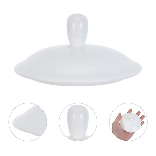 White porcelain teapot cover - ,