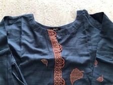 Brand New Original Jazmin Teal Khaddar Embroidered 2 piece trouser suit-XL