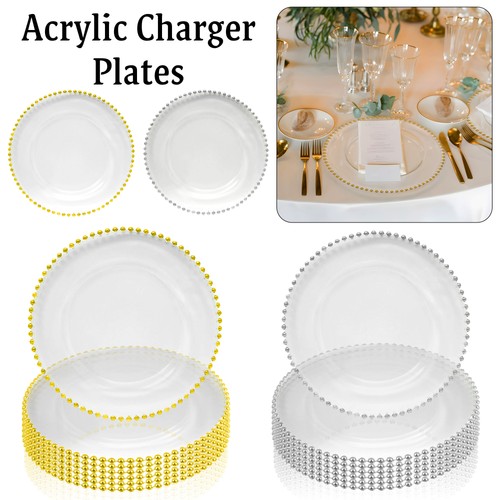 Acrylic charger plates - charger, gold/