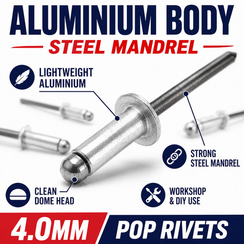 Pop rivets 0mm aluminium - rivets,