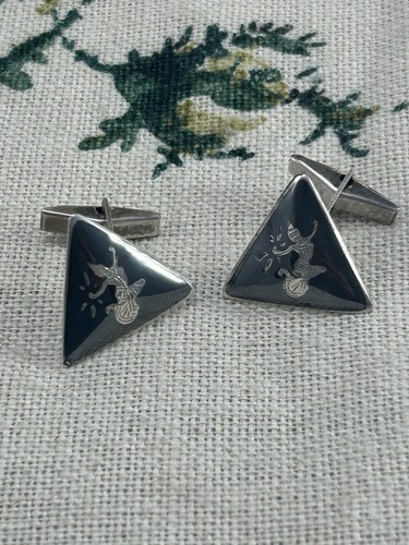 Vintage triangular siam niello - triangular,