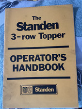 Original Standen 3 Row Flail Topper Operators Handbook, c 1970's