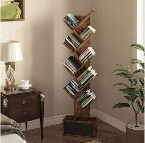 Standing wooden tree - , bookshelf