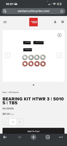 Santa cruz hightower bearing - cruz,