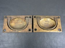 Antique pair brass inset flush