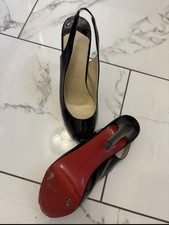 Black Peep Toe sling back