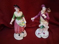 2 Vintage Spode Bone China Chelsea 18th Century Figures 5 & 6 Grape & Philpott