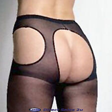 Open Crotch XL Suspender Tights Crotchless Pantyhose Luxury Fetish Black Red Tan