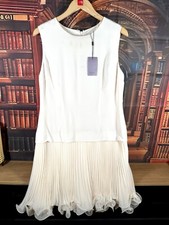 Coast Kudos Pleated Chiffon Dress Ivory Neutral Wedding Flapper Style UK 16 NWT