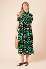 Dorothy Perkins Zebra Midi Dress Womens Daywear Dresses