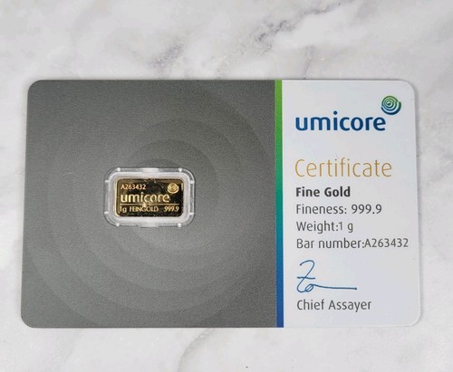 Umicore gold bar 999 fine - umicore,
