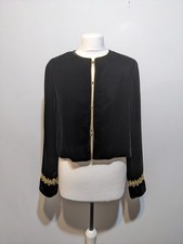ZARA Black Velvet Blazer Gold