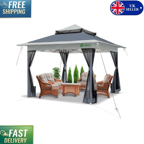 Grey garden gazebo with - 3.6m,
